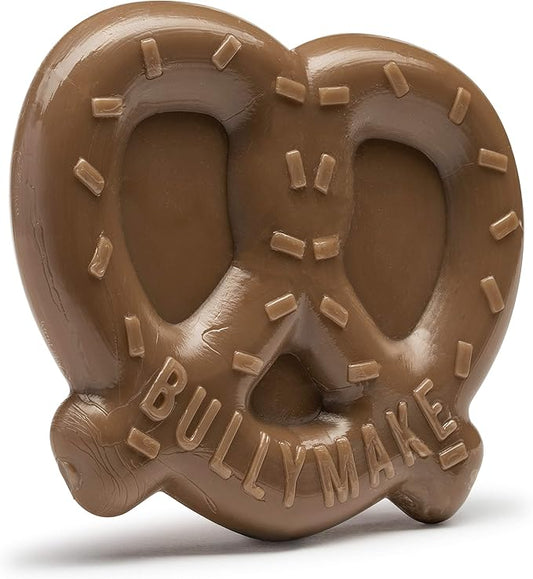 BULLYMAKE Brown Tough Chew Pretzel Toy for Dogs, Durable Nylon Dog Toys for Aggressive Chewers, Dental Stimulating, Tough Chew, Boredom Busting, Pet Supplies, Made in USA