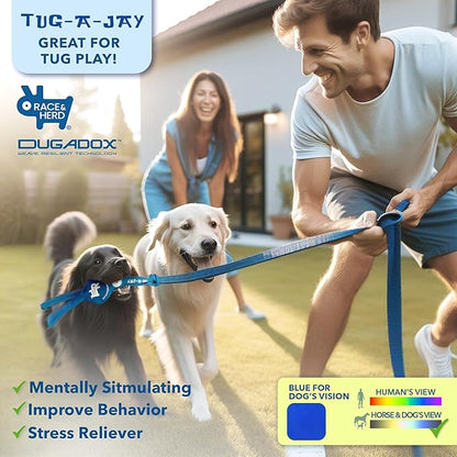 Race&Herd Tug-A-Jay Tree Tugger - Tether Tug Outdoor Dog Toy, Dog Tether Bungee Tug Toy, Tug of War Dog Toys, Dog Backyard Play Equipment Rope, Yard Dogs Playground Equipment, Puppy Outdoor Play