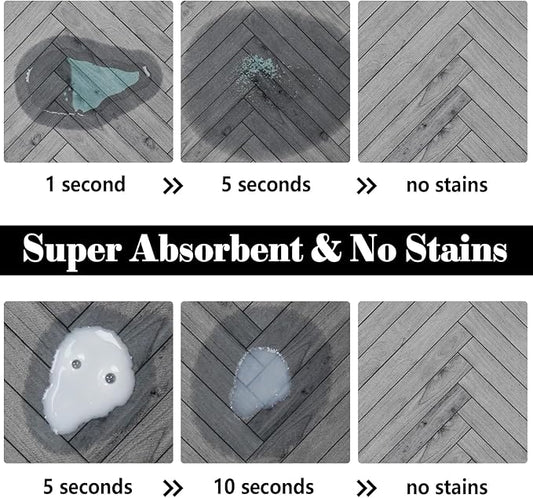 Dog Food Mats for Floors Absorbent, Pet Cat Food Mat - Quick Dry Dog Bowl Mats for Food and Water, Eco-Friendly Boho Pet Supplies