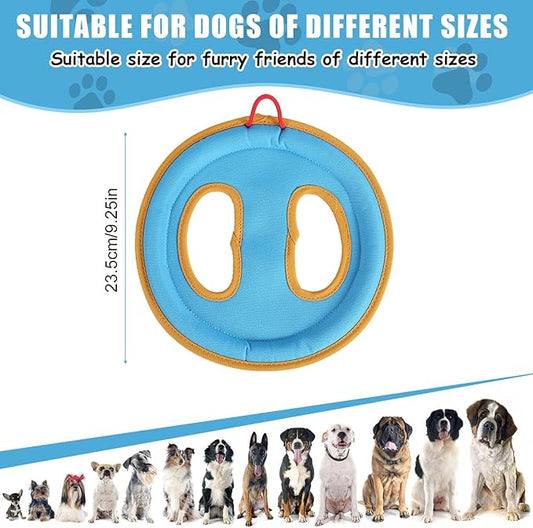 Dog Flying Disc Toy, 9.25" Pet Water Floating Flyer with Soft Edges Gentle on Teeth Lightweight Outdoor Canvas Fetch Toy for Aggressive Chewers Medium to Large Dogs