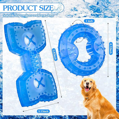 Hungdao 2pcs Puppy Teething Rings Freezable Dog Teething Toy Pet Cooling Chew Toy for Puppies Small Dogs & Medium Dog Suitable Fetch Food Relieve Dental Discomfort