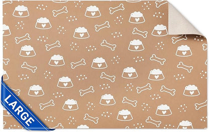 Cooyes Large Dog & Cat Food Mat 24"×36", Ultra-Absorbent Dog Bowl Mat for Food and Water, Pet Feeding Mat with Non-Slip Rubber Back, Pet Placemats with Water-Locking Bottom That Protects Floors