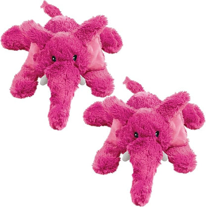KONG Cozie Plush Dog Toys 2 Pack – Durable & Soft Squeaky Toys for Medium Dogs – Assorted Animal Characters (Elmer The Elephant)