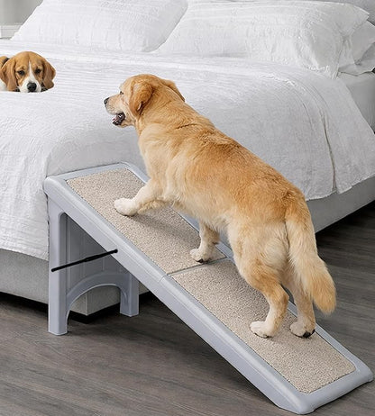 Pet Gear Free Standing Pet Ramp for Cats and Dogs, No Assembly Required, Easy Fold for Storage or Travel, Portable, Holds Up to 200lbs, Sea Salt