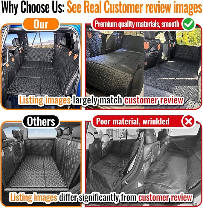 MAXFUT Dog Back Seat Extender for Truck,Truck Dog Seat Cover Back Seat,Dog Hammock for Truck,Hard Bottom Seat Extender,Pet Seat Covers for F150/RAM1500/Silverado