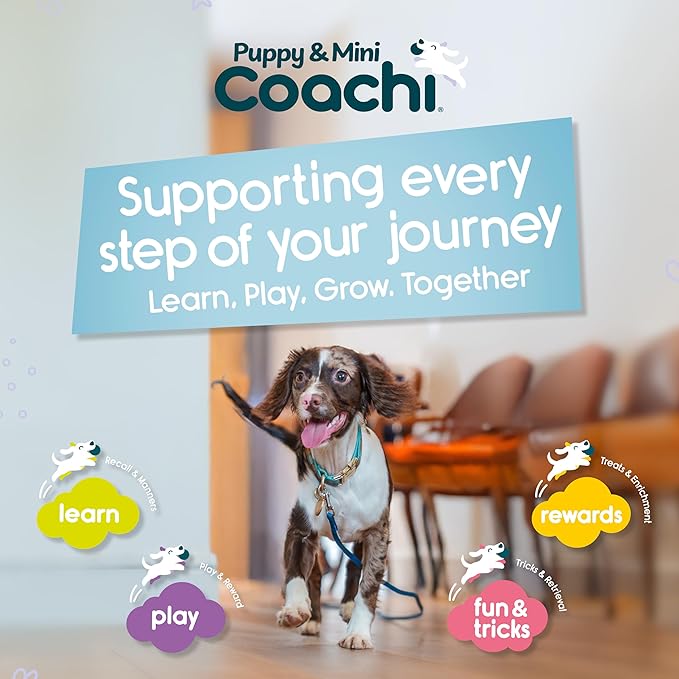 Coachi Puppy & Mini Tuggi Helix - Lightweight, Tough Dog Toy, Safe & Fun, Stretchy Bungee Handle, Reward Training, Recall, Agility, Interrupt Biting & Chewing. Suitable for Small Dogs & Puppies