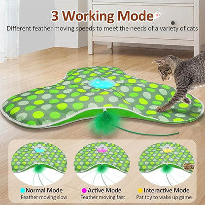 Hide and Seek Cat Toys and Replacement Feather Wand (3 Pcs)