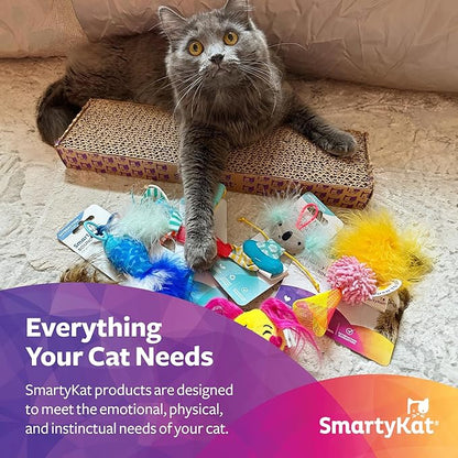 SmartyKat Instincts Wild Wand Toy, Electronic Interactive Motion Toy for Indoor Cats & Kittens, Includes Catnip & Silverine, AA Batteries Required
