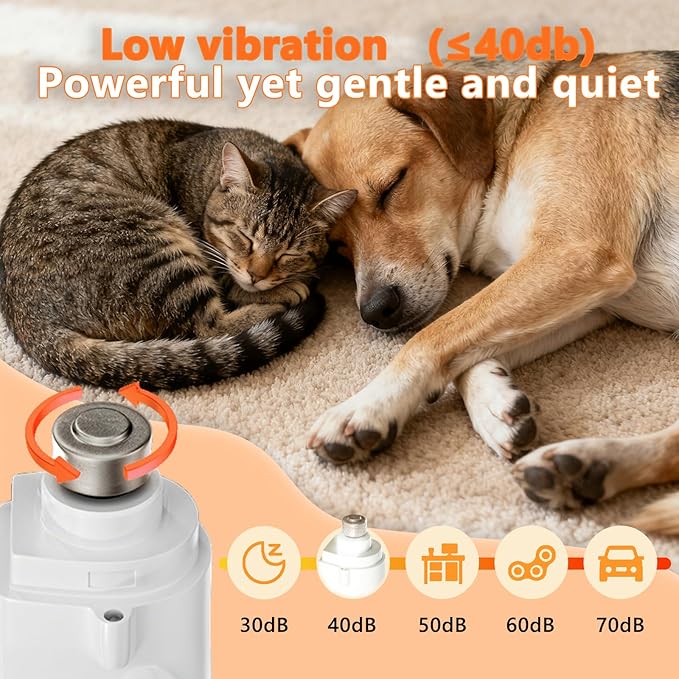 2-in-1 Pet Nail Clipper & Grinder with Dual LED Lights, USB Rechargeable, Electric Multi-Function Grinding, Quiet Operation with Splash Guard, Suitable for Small/Medium/Larg