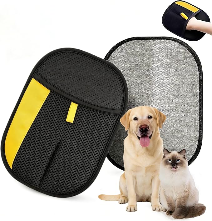 Pet Hair Remover Glove for Cats & Dogs, Upgraded Electrostatic Pet Fur Removal Tool for Home & Auto No Sticky Residue, Reusable for Furniture,Clothes, Carpet, Bedding（1Pcs
