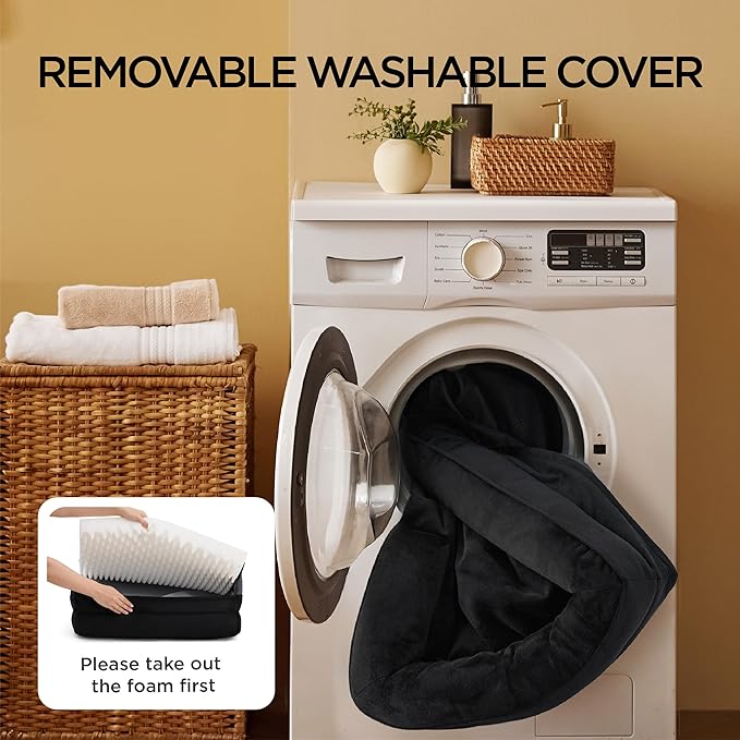 Bedsure XL Orthopedic Dog Bed for Extra Large Dogs - Washable XLarge Dog Cat Bed Waterproof, Comfort Dogs Couch Sofa with Washable Removable Cover, Pet Bed with Nonskid Bottom, Black, 42"