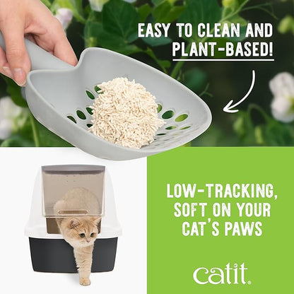 Catit Go Natural Pea Husk Clumping Cat Litter – Unscented, 12.3 lbs – Plant-Based, Eco-Friendly, Dust-Free & Flushable Cat Litter – Natural Clumping Formula, Low Tracking, Highly Absorbent