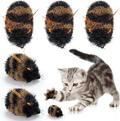 5 Pcs Cat Lures Deer Fur Cat Toys Insects Bee Deer Fur Cats Wand Attachments for Kitten Cats Wand Interactive Teaser