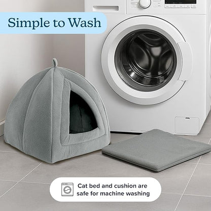 PETMAKER Indoor Cat House with Removable Foam Cushion for Cats, Kittens, Small Dogs & Small Pets, Plush Pet Bed Crate Tent Hideaway with Cozy Soft Interior, Small Animal Sleep & Rest Space