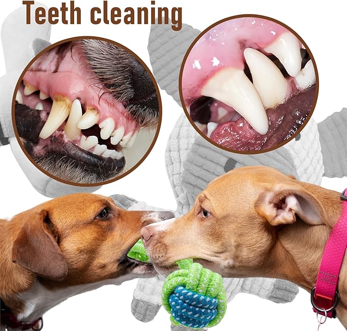 12 Pack Dog Squeaky Toys, Interactive Plush Chew Toys with Rope, Puppy Teething Toys Bundle for Small & Medium Dogs, Cute Soft Dog Toys to Keep Pets Busy