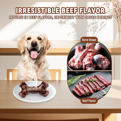 Magicorange Tough Dog Toys, Chew Toys for Aggressive Chewers, Dog Bone Toy Nylon Almost Indestructible Dogs Toy for Teeth Cleaning and Training (Brown