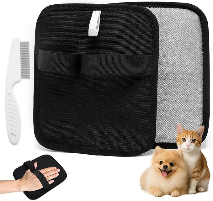 Pet Hair Removal Glove for Cats & Dogs, 2025 Newly Upgraded Electrostatic Pet Hair Removal Gloves, Reusable Pet Hair Remover Tool for Clothing, Couch, Carpet, Car Seat (2PCS)