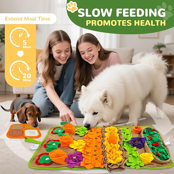 Snuffle Mat for Dogs Large Breed and Lick Mat Set, Interactive Dog Enrichment Puzzle Toys for Puppy Small Medium Large Dogs Cats, Cognitive Sniff Foraging Mats Slow Feeding Mental Stimulation