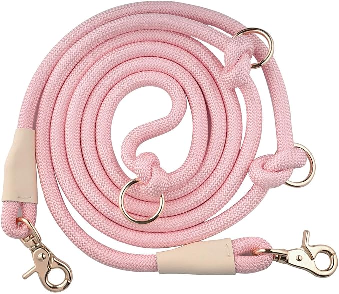 8.5ft Multifunctional Hands Free Nylon Rope Waist Dog Leash, Adjustable Shoulder Crossbody Walking Lead