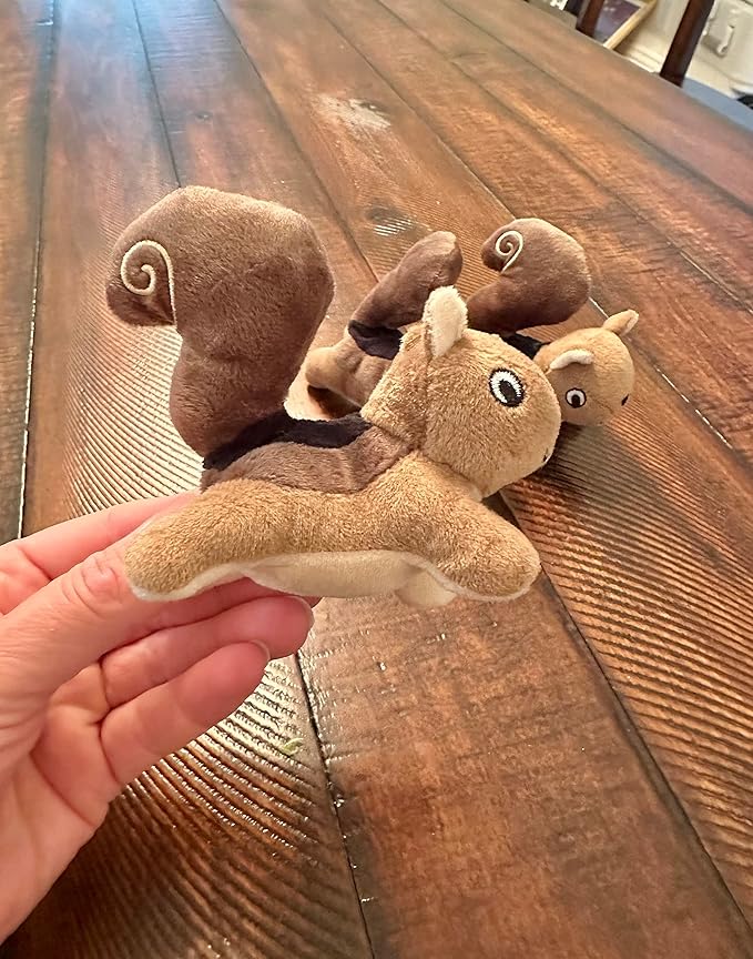 Glow Pups Hide and Seek Dog Toy Squirrel in Tree Trunk, Plush Interactive Burrow Dog Toy with Squeaker, Promotes Mental Stimulation, Easy to Clean, Woodland Style, Large (Brown)