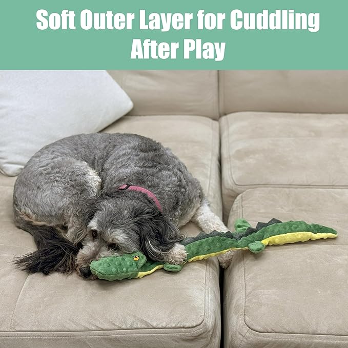 SPOT Skinneeez Extreme Triple Squeak Crocodile - Durable, Stuffing-Free Dog Toy with Rip-Stop Mesh & 3 Jumbo Squeakers, For Aggressive Chewers - Perfect for Medium to Large Dogs & Puppies, 24 inch