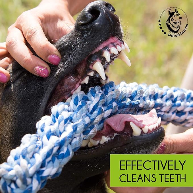 Pets&Goods XL Rope Chew Toys – 4-Pack Durable Cotton Tug & Fetch Set for Medium & Large Dogs – Heavy-Duty Rope Toys for Active Chewers, Washable & Eco-Friendly