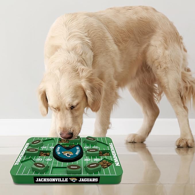Pets First Jacksonville Jaguars NFL Dog Puzzle Toy, Large Size, Interactive Treat & Slow Feeding Toy