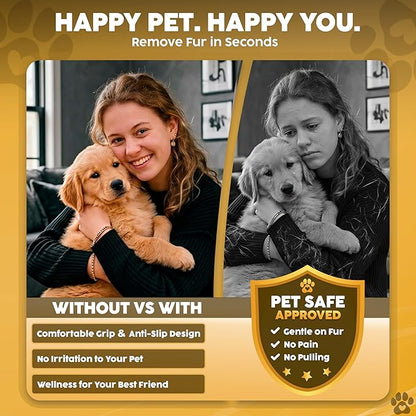 2 Pack PET Hair Remover Gloves – Electrostatic Dog & Cat Hair Removal Glove, Reusable Pet Fur Remover for Couch, Furniture, Clothes & Car Seats, Lint Remover Tool, Animal Hair Remover Cleaning Mitt