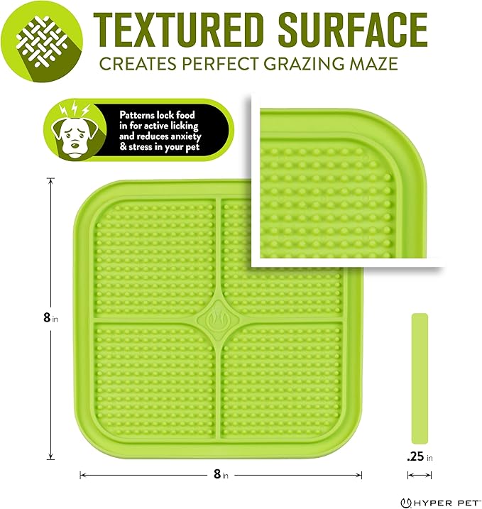 Hyper Pet IQ Treat Lick mat for Dogs, Dog Slow Feeder & Cat Lick mats | Great Alternative to Slow Feeder Bowls & Cat Feeders | Perfect Dog Licking mat, Cats Puzzle & Enrichment Toys