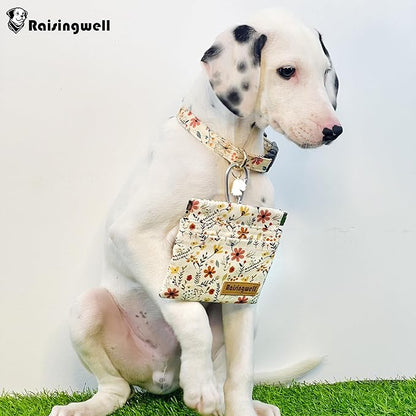 Raisingwell Dog Treat Pouch, Small Cotton Pocket Sized Training Holder, Hand Free Walking Funny Bag with Carabiner, Self-Closing Pet Feed Snack Reward, Behavior Aids for Puppy Travel or Outdoor Use