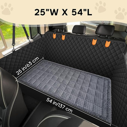 Pet Bed Mat for Car Backseat Extender, Non-Slip Dog Bed for Car Back Seat, Flannel Backseat Dog Bed for Cars Trucks and SUVs (Grey, 24.8x54 inch)