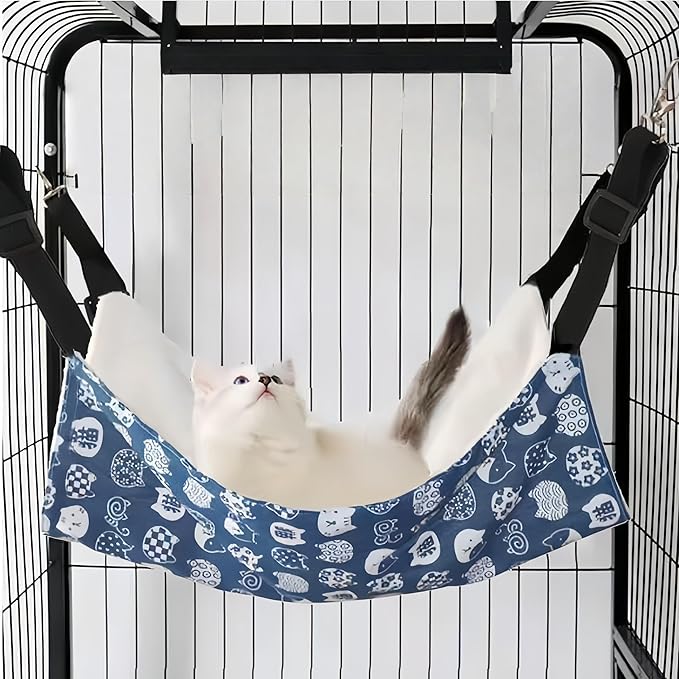 Cat Hammock for Cage Hanging ，Pet Hammock Bed Adjustable,Soft Sleeping Hammock for Cats,Ferret,Puppy,Rabbits,Small Animals