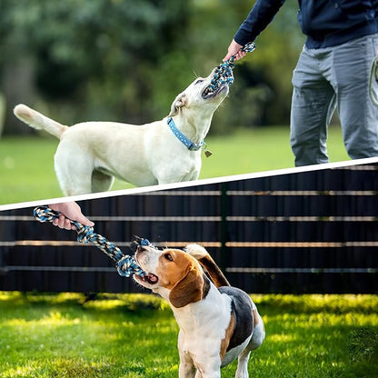 Dog Chew Rope Toys Aggressive Chewers Tough Rope Chew Toys for Medium Large Breed XL Dogs Heavy Duty Dog Chew Toys Durable Tug of War Dog Toy for Medium to Large Breed Teeth Cleaning,Blue