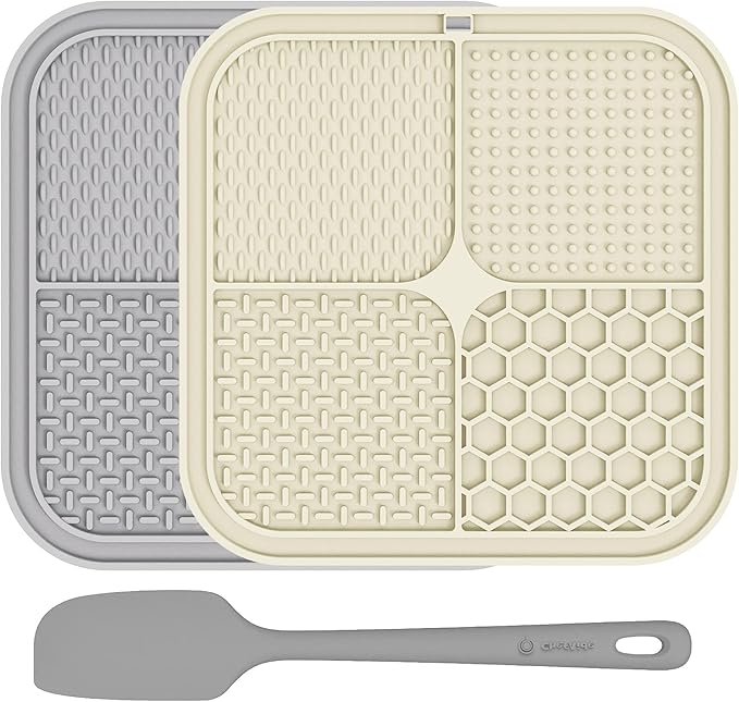 2 Pack Lick Mat for Dogs,Cats,Upgraded 8.5×8.5 inches Licking Mats with Suction Cups,Slow Feeder Licking Pad for Anxiety Relief and Boredom Reducer,Suitable for Dog Training Set 11