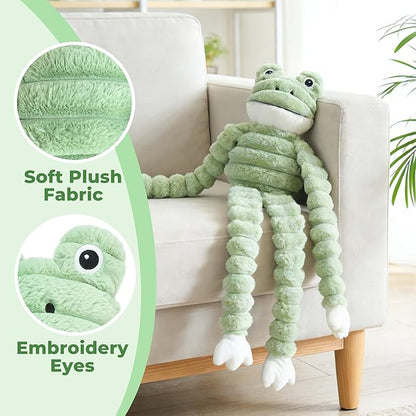 Prime Pets Squeaky Dog Toys for Large Dogs, 27” Plush Frog Dog Toy with Crinkle Paper for Small Medium Large Dogs, Stuffed Puppy Chew Toys to Keep Them Busy