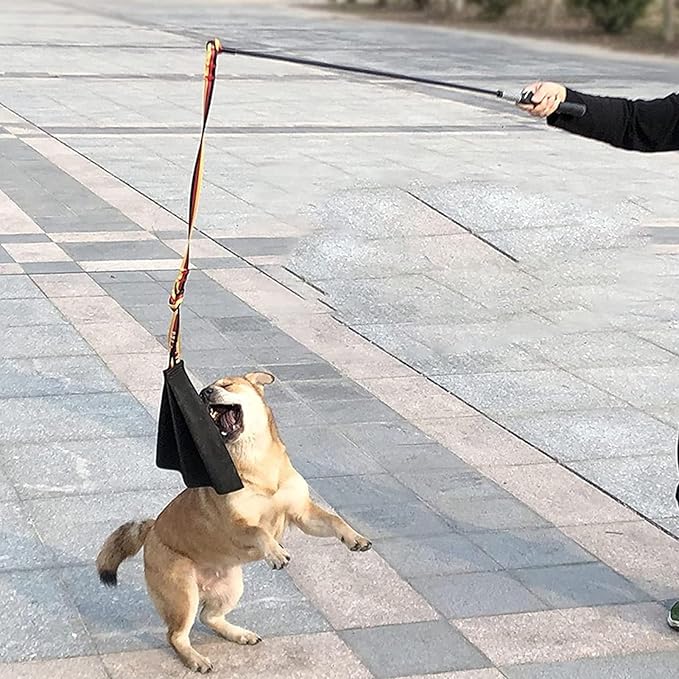 Fockety Leather Bite Rag for Dog Training, Interactive Puppy Bites Rag with Handle, Dog Tug Toys, Tug of War Dog Toy, Train Bite Grip, Puppy Toy to Build Prey Drive, Play Tug of War Game