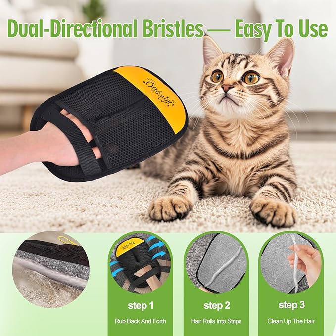 Pet Hair Removal Glove for Dogs & Cats, Reusable Pet Hair Remover Glove for Laundry, Clothing, Couch, Carpet & Car Seat, Lint and Fur Remover Tool