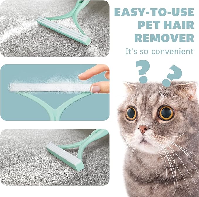 2Pack Pet Hair Remover - Dog & Cat Hair Remover, Premium Scraper Fur Removal Tool