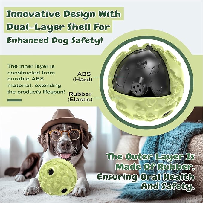 KADTC Extra-Large Size Durable Dog Giggle Ball U.S. Patent & Brand & Design for Large Aggressive Chewers Breed Dogs Wobble Giggling Toy Interactive Play for Indoor Outdoor