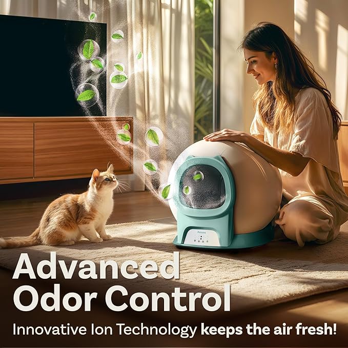 Petcove – Automatic Self Cleaning Litter Box – PurrTek Smart Automatic Litter Box for Multi-Cat Homes with Smart App Control (5GHz Wi-Fi), Triple Odor Control Quiet Operation & Advanced Safety Sensors