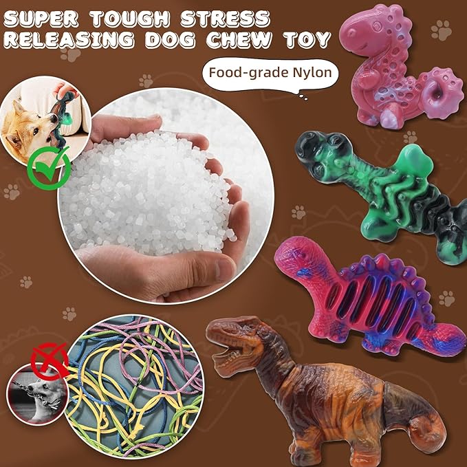 Magicorange 4 Pack Dog Chew Toys for Aggressive Chewers, Nylon Durable Dog Toys, Milk Flavored Tough Chew Toys