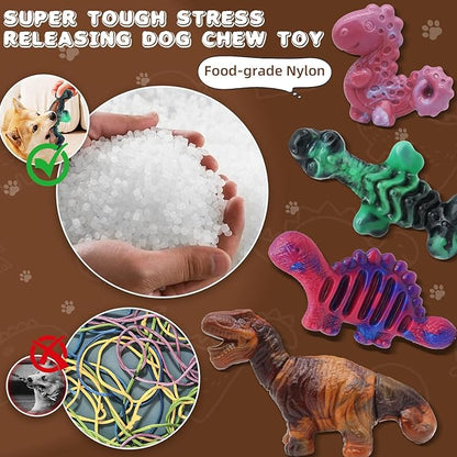 Magicorange 4 Pack Dog Chew Toys for Aggressive Chewers, Nylon Durable Dog Toys, Milk Flavored Tough Chew Toys