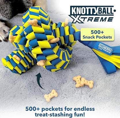 Race&Herd KnottyBall Xtreme Snuffle Ball for Dogs - Interactive Dog Puzzle Toy for Smart Dogs, Treat Puzzle Toys for Dogs Enrichment, Dog Snuffle Toy Ball Treat Dispensing Smart Dog Toys