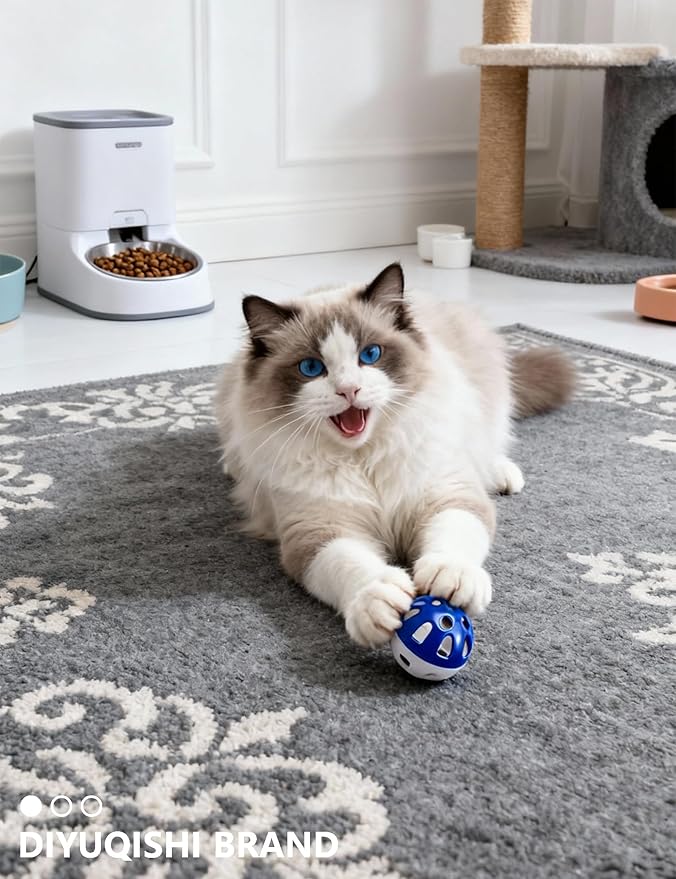 5 Cat Toy Balls with Bell, PP Material, Interactive Kitten Toys for Indoor Cats, Colorful Chew and Chase Balls (1.5'')