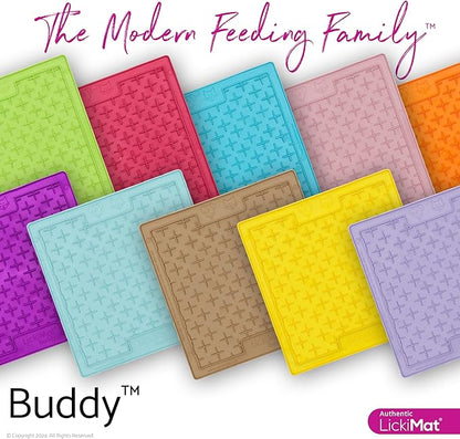 LickiMat Classic Buddy Slow Feeder for Dogs Lick Mat Boredom Anxiety Reducer Perfect for Food Treats Yogurt Liquid Food Peanut Butter Fun Alternative to a Slow Feed Dog Bowl, Orange