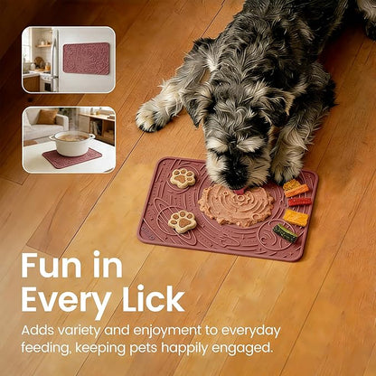 OHMO Lick Mat for Dogs Cats, (Camo Green + Mars, 2pcs, 9.8"×5.9") Galaxy Design Slow Feeder with Suction Cups, Keep Them Busy & Anxiety Relief, Easy Clean Enrichment Accessories