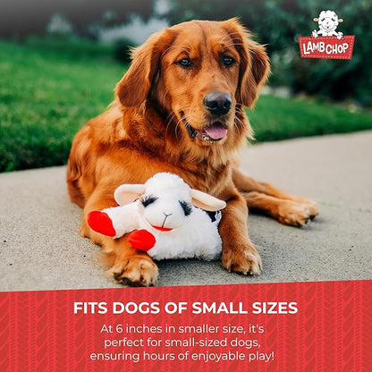 Multipet Lamb Chop Dog Plush Toy - Squeaky Toy for All Dogs - Extra Soft Plush - Stuffed Animal Dog-Toy for Cuddling & Playing - Cute Pet-Toy (6",Cream),(Pack of 2)