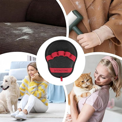 Newly Upgraded Pet Hair Removal Glove for Cats & Dogs,Reusable Electrostatic Pet Hair Gloves,Pet Hair Remover Tool for Clothing, Couch, Carpet, Car Seat (Red)