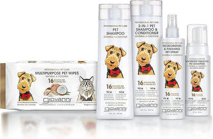 GIOVANNI Professional Pet Deodorizing & Finishing Pet Spray - Oatmeal & Coconut Helps Neutralizes Odors, Silkens, Freshens Fur - 10 oz