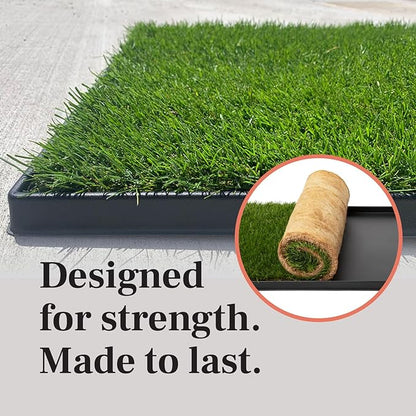 DoggieLawn XL Tray - Heavy Duty 4ft x 2ft Dog Potty Holder - Washable Reusable Floor Protection - Indoor/Outdoor Training Tray for Large Dogs